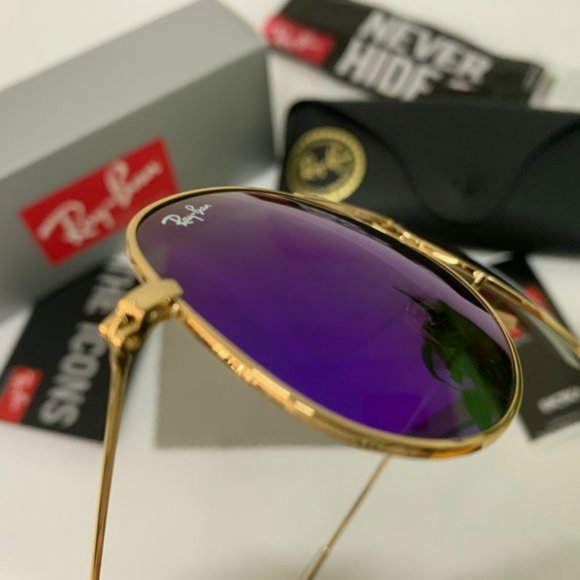 RayBan RB3025 AVIATOR Gold Frame Sunglasses 58mm - Picture 7 of 11